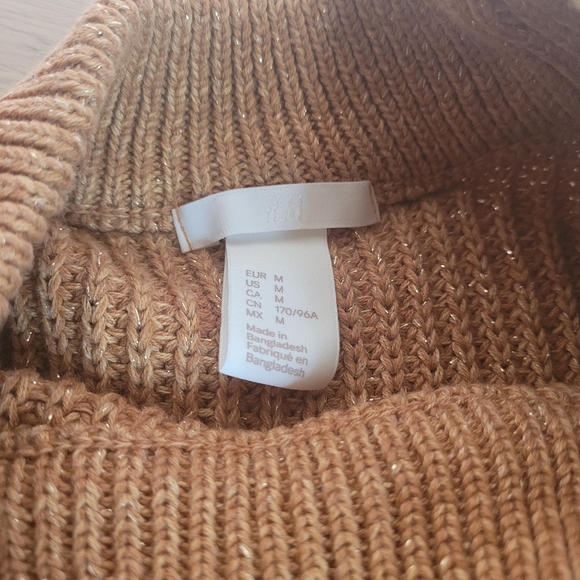 H&M tan gold chunky sweater size M - Picture 7 of 7